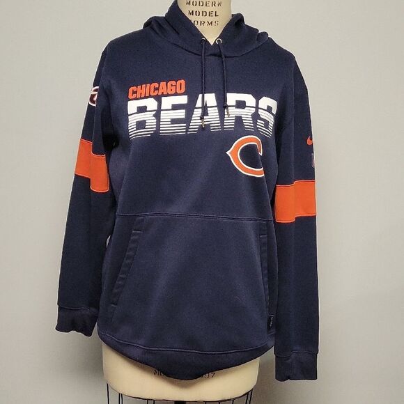 NFL Nike Chicago Bears Navy and Orange Hoodie, Size L - Picture 1 of 6